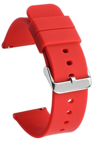 CABLEPELADO Silikon-Uhrenarmband, Silikonarmband, Sportuhrenarmband, universelles Uhrenarmband, Silikonarmband, Schnellverschluss, Schnalle aus Edelstahl, rot, 22 mm, Riemen
