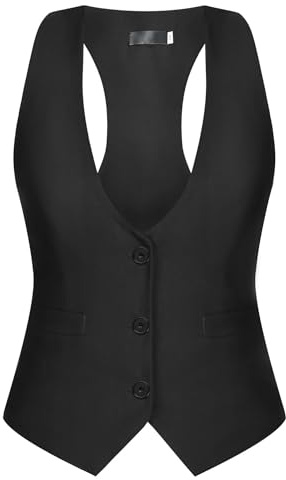 YYNUDA Gilet Femme Slim Fit Gilet de costume Outdoor Gilet élégant Gilet moderne avec col en V