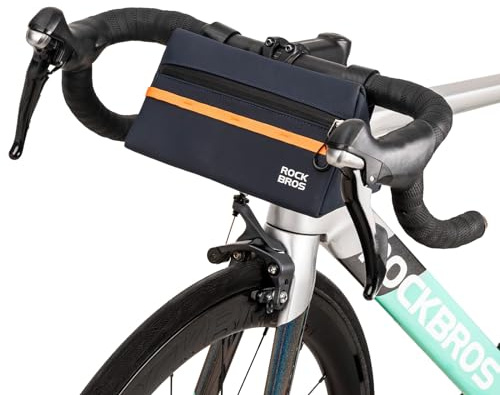 ROCKBROS Sacoche de Guidon vélo, Sac Avant pour VTT et Vélo de Route, Scooter et Trottinette Électrique, Bleu Foncé 1.3 L