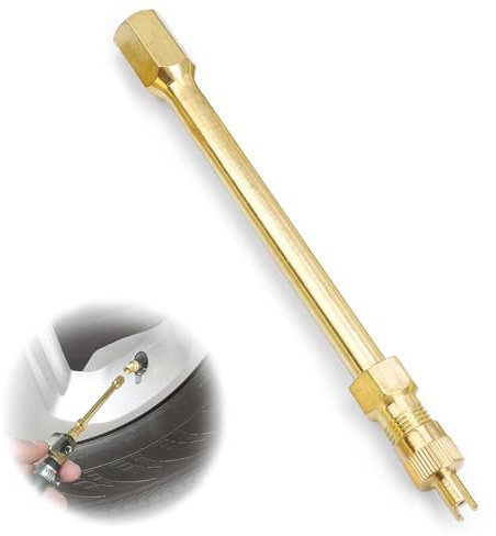 Ventilverlängerung Autoventil,Ventilverlängerung aus Messing,Leicht zu bedienen Autoventil Verlängerung,10cm Ventilverlängerungsadapter,für Motorräder, Fahrräder, Autos, Elektroroller