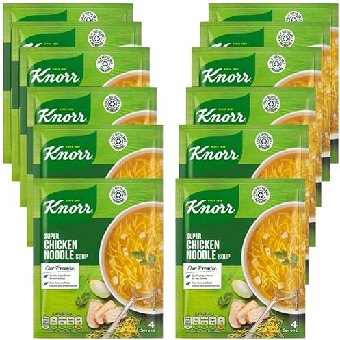 Cup Meals & Soups Bundle with Knorr Super Chicken Noodle Soup 51g - 12 Pack | Knorr Super Chicken Noodle Soup Mix, No Artificial Food Colours & No Preservative.
