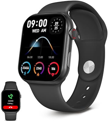 KSIX Smartwatch Urban 5 Negro - Reloj Inteligente Hombre y Mujer con Llamadas, Mensajes, Asistente Voz - Smartwatch Hombre y Mujer con 5 Monitores de Salud – Reloj con Modos Deporte, Sumergible y Apps