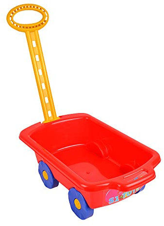 MARMAT Gartengeräte für Kinder Schubkarre Garten Spielzeug Sandspielzeug Sandkasten mit Griff Laufkatze 43 x 26 x 16 cm (Rot)