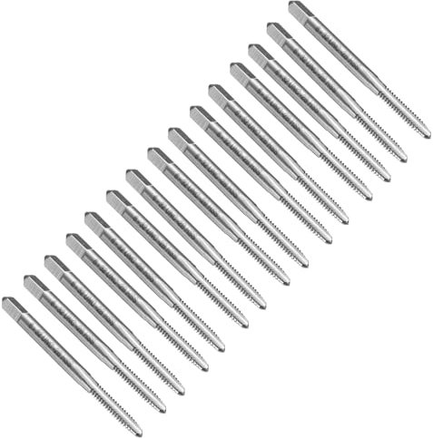 QUARKZMAN 15pcs De Machuelo De Canal Recto, 6-32 UNC Herramienta De Roscado Para Fresado De Roscas, Acero Rápido 6542 (HSS 6542)