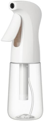 Beugo Bottigliette Spray, 200 ml Spruzzatore Acqua, Bottiglia Spray a Nebbia Fine per Capelli, Piante, Viso e Pulizia, Tappo bianco, corpo della bottiglia trasparente