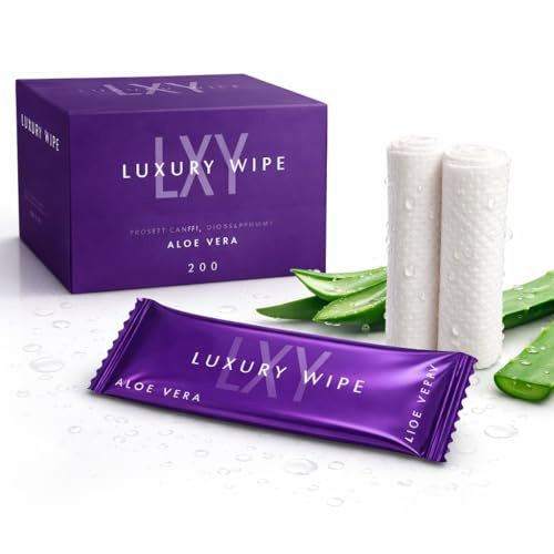 GENÉRICO Salviette all'aloe vera (confezione da 200 unità) - Salviette umide per la pulizia, rinfrescanti e monodose