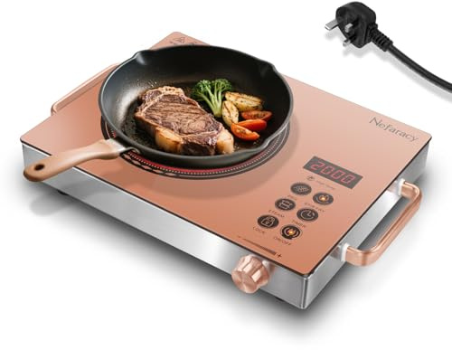 Single Burner Electric Hob 2000W, Portable Ceramic Stove, 220V with Plug