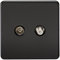 Knightsbridge SF0140MB (Isolated) Screwless Sat Tv Outlet, Matt Black