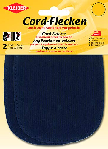 Kleiber Iron-on or sew on elbow and knee patches, Dark Blue, 2 per pack