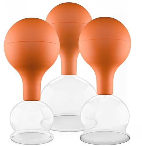 Pulox - Juego de ventosas de cristal, 3 unidades, color marrón