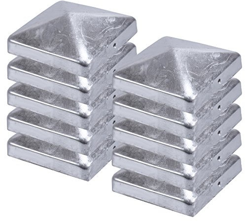 Unbekannt Pfostenkappen Zaunkappe Abdeckkappe Pyramide verzinkt 71 x 71 mm 10