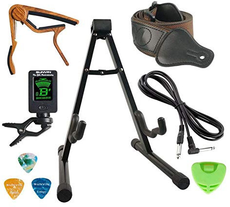 SUNYIN Tragbarer Gitarrenständer, sicher und attraktiv für akustische elektrische und klassische Bassgitarre Ständer Set