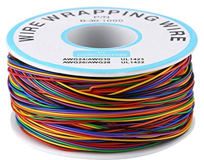 250m 30AWG Cavo Avvolgente Colorato di Isolamento P/N B-30-1000 Cavo Solido in Rame Stagnato per Test Elettronico, Laptop, Scheda Madre, Display LCD, Breadboard