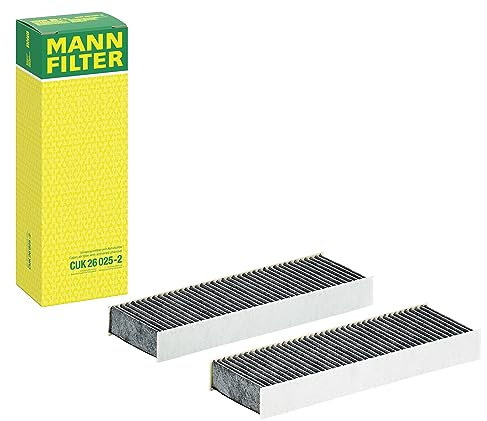 MANN-FILTER CUK 26 025-2 Innenraumfilter/Kabinenluftfilter - Pollenfilter mit Aktivkohle - (2er Set) für Pkw + Transporter