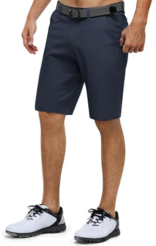 33,000ft Men's Golf Shorts Dry Fit, 11 Lightweight Quick Dry Golf Stretch Bermuda Shorts Performance Casual Shorts with Pockets for Golf Travelling and Wroking, Navy Blue 38W