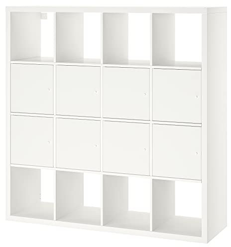 Ikea KALLAX Regal mit 8 Einsätzen, 147x147 cm, weiß