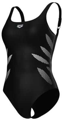 Arena Milena Wing Back Traje de Baño de una Pieza para Mujer, Copa B, Bañador Moldeador, Tecnología de Power Mesh y Tejido Sensitive Resistente al Cloro, Copas Fijas y Tirantes Ajustables