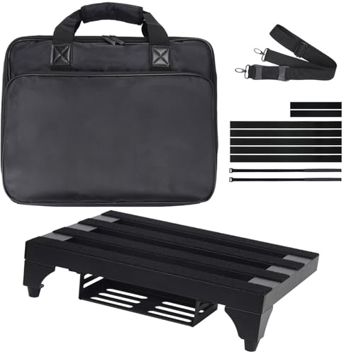 SOYAN Superlätt 1 kg gitarrpedalbräda 35 cm x 27 cm pedalbräda i aluminiumlegering med strömförsörjningsvagga