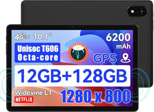 ALLDOCUBE iPlay 60S 10,1 Zoll Tablet, T606 Octa-Core, 1280x800 IPS HD, Android 14, 4GB RAM, 128GB ROM, erweiterbar auf 512GB, Widevine L1, 6200mAh, Dual-Lautsprecher, 5MP+8MP Kamera, 4G LTE/Wifi5, GPS