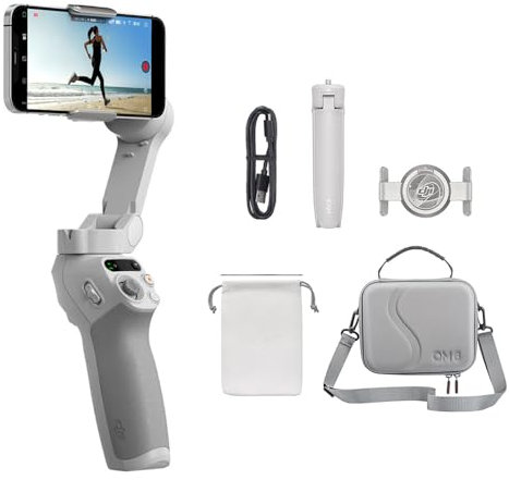 DJI Osmo Mobile SE con bolsa de almacenamiento, capazo para smartphone, capazo de 3 ejes para smartphone, barra de extensión integrada, compatible con seguimiento inteligente Activetrack 6.0, portátil