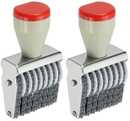 PATIKIL 8-Stellige Zahlenrollenstempel 2 Stück Verstellbarer Gummistempel Veränderbares Numerisches Symbol Bürodatum Für Geschäfts Kreative Preisschilder