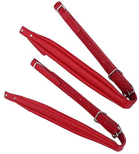 Accordion Straps, Accordion Straps Adult PU Acordeon Multi Colors Adjustable WeAr Resistant Shoulder Belts for 16-120 Bass (Red)