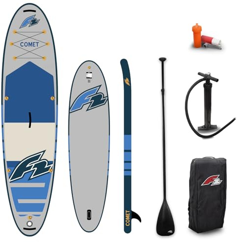 F2 Set Stand Up Paddle Board Comet Grau 10,6 + Basic Zubehör Paket