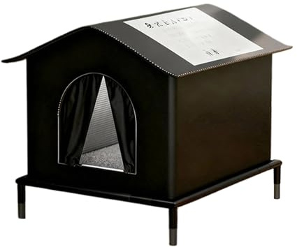 Outside Cat House Weatherproof - Large Shelter with Removable Cushion | Large Cat Outdoor Shelter Winter House - for Kitten Pet Animal Indoor Garden Yard Patio Porch Balcony Lawn Apartment