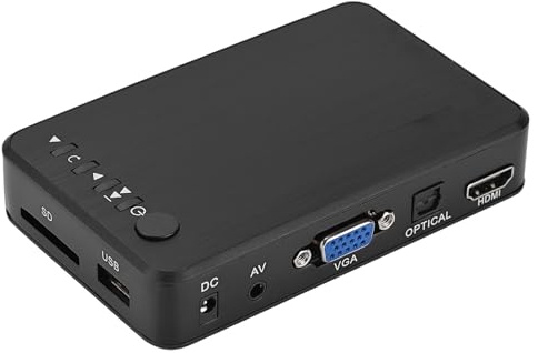 Xiuganpo HD Multimediagränssnitt, 1080P HD-videospelare med IR-fjärrkontroll, Stöder NTSC-formatutgång, för USB-enhet Hårddisk SD-kort (eu)