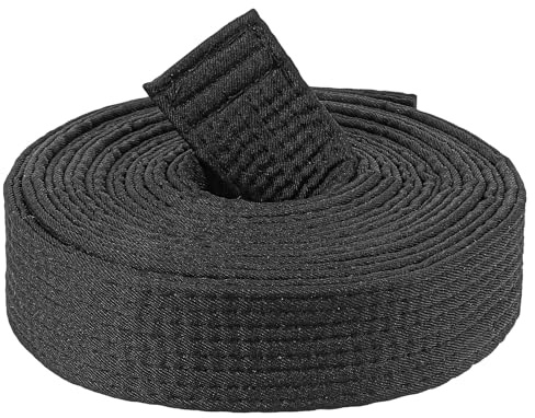 Classicseali 280cm Langer Kampfsport Gürtel, 4cm Breite Jiu Jitsu Gürtel, Black Belt Taekwondo, Strapazierfähiger Baumwollen, Karate Belt für Kampfsportarten, Judo, Karate und Ringen (Schwarz)