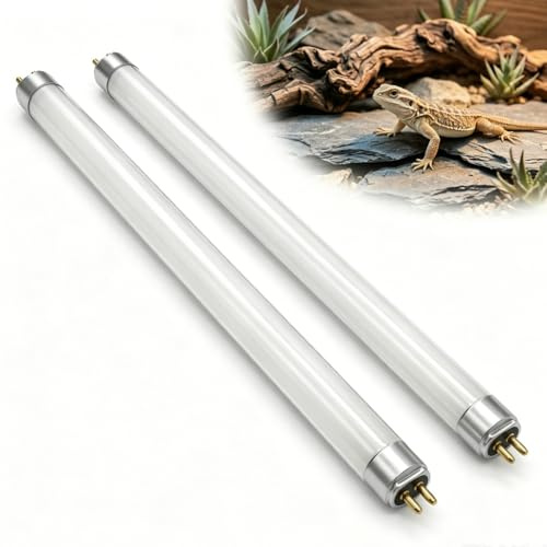 2 Pack 8W T5 UVB Reptile Kit Light 10.0 UVB 30% UVA Terrarium Hood Bulb