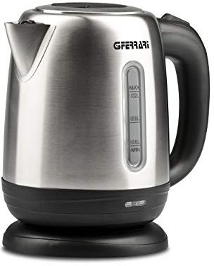 G3 Ferrari G10095 Idra Bollitore Elettrico in Acciaio, 1.2 Litri, 2200W, Finestra Graduata, Rotazione 360°, Interruttore di Accensione a Rilascio Automatico, Beccuccio con Filtro Removibile