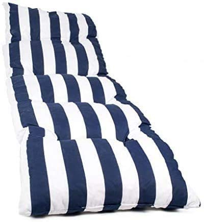 Dabuty Online, S.L. Pack de 2 Cojines de Tumbona Acolchada de Rayas 180 x 55 X 8 cm Colchón Texturas. Colchoneta Tumbona (Azul)