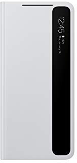Samsung Clear View Smartphone Cover EF-ZG998 für Galaxy S21 Ultra Flip Cover, Handy-Hülle, extra-dünn, stoßfest, Schutz Case, Hellgrau