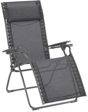 Lafuma MOBILIER - Zero-Gravity-Relaxliege-Garten - Evolution - Batyline® Duo - Grau Obsidian LFM2767_9718-5 Jahre Garantie