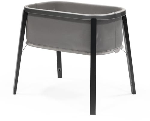 Stokke Snoozi Stubenbett, Graphite Grey - Wächst mit Babys von der Geburt bis zum 9. Monat - Tragbar, leichtes Design - Mit fester Matratze