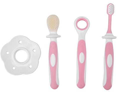 Baby tandborste, mjuk tandknep för nyfödda, lättvikt tandvård för rengöring av tunga, för spädbarn under tandknep, matning och daglig hygien