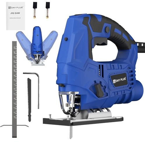 Jigsaw, 700W Electric Jigsaw Tool with 6 Variable Speed, 2800 RPM, 4 Orbital Sets and ±45° Bevel Cutting, Laser Guide, Jig Saws for Wood Cutting & Metal & Plastic