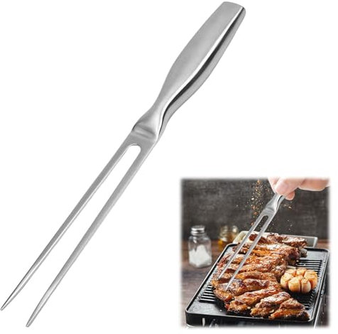 Eophmi 1 Pcs Stainless Steel Meat Carving Fork, Ergonomic Handle, Dishwasher Safe