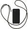 Knrlqim Funda con Cuerda para Samsung Galaxy A25 5G,Mate Silicona Carcasa con Cordón Correa Colgante Ajustable Collar Correa Teléfono Trasero a Prueba de Golpes Case Cover,Negro