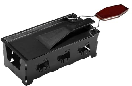 Niceminiwall Mini set di pentole per formaggio con manico pieghevole non elettrico portatile fonduta Maker per campeggio casa terrazza cottura raschietto resistente al calore nero