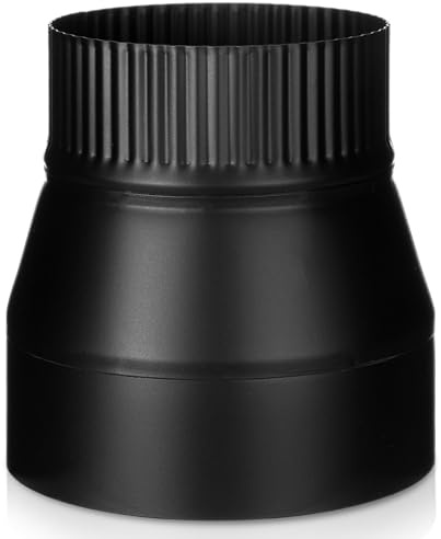 Moxweyeni 6 to 5 Inch Stove Pipe Reducer Black Matte Duct Adapter