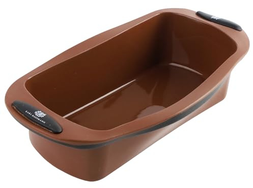 KARL HAUSMANN Brotbackform Silikon - 30 x 12,5 cm - Braun Backform Kasten Silikon - BPA Frei - Antihaftbeschichtun Silikonbackform Kastenform - Brotfrom - Rechteckig Brotform - Kuchenform