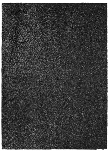 Garland Rug Artificial Grass 5 ft. x 8 ft. Large Indoor/Outdoor Area Rug Black -Lush Black, Durable, and Low-Maintenance for Patios, Lawns, and More