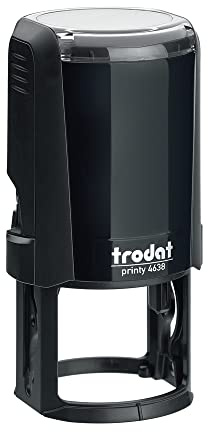 Timbro Trodat Printy 4638 Personalizzato Rotondo Diam mm. 38, Personalizzabile rotondo, Aziendale Professionale per Medici, Avvocati, Professionisti (Nero)