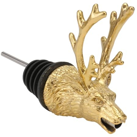 BESPORTBLE Deer Head Wine Bottle Pourer Reusable Liquor Pourer Spout for Standard Wine Bottles Smooth Flow Bottle Spout for Spirits and Parties Creative Table Decor Accessory