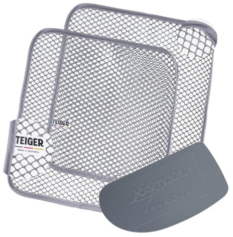 Teiger Set di 2 panni per la pulizia dell'impasto + raschietto per la pulizia della pasta, panno in rete di alta qualità per lo sporco più ostinato, panno per la pulizia della pasta