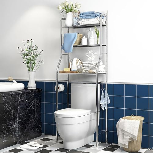 3-nivås förvaringshylla, tvättstuga för tvättmaskin, badrums- och köksutrymmesbesparare, balkonger och tvättstugor - Etagere de Rangement