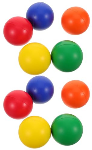 DECOMELODY Lot de 10 Set de Set de Ballons de Plage de 6cm en PU pour Jeu de Raquette en Plein Air, Design Interactif et Polyvalence Extérieure, pour Garçon et Filles et Adultes la Plage
