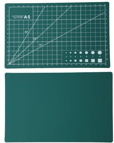 Dubbelsidig skärmatta A2, självläkande PVC-bräda med rutnät för sömnad quiltning snideri, tvättbar grön hantverksplatta för hobbyister